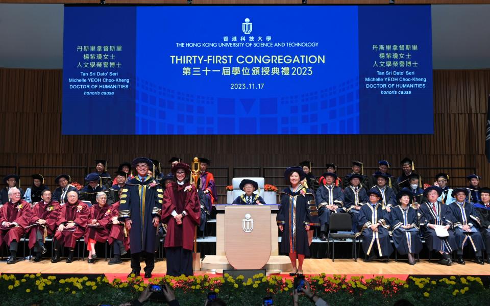 Tan Sri Dato' Seri Michelle YEOH Choo-Kheng is conferred the degree of Doctor of Humanities, honoris causa by HKUST 